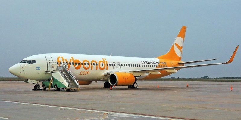 Avião da Flybondi, companhia low cost a Argentina