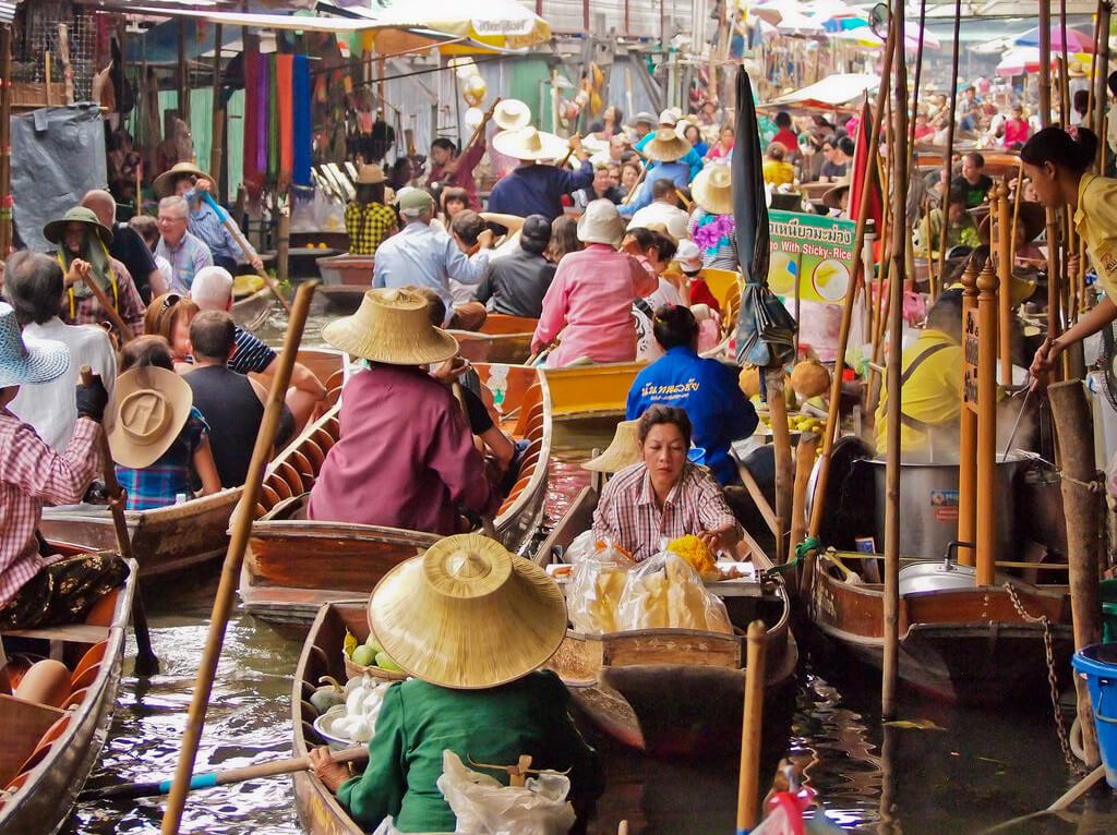 mercado flutuante bangkok